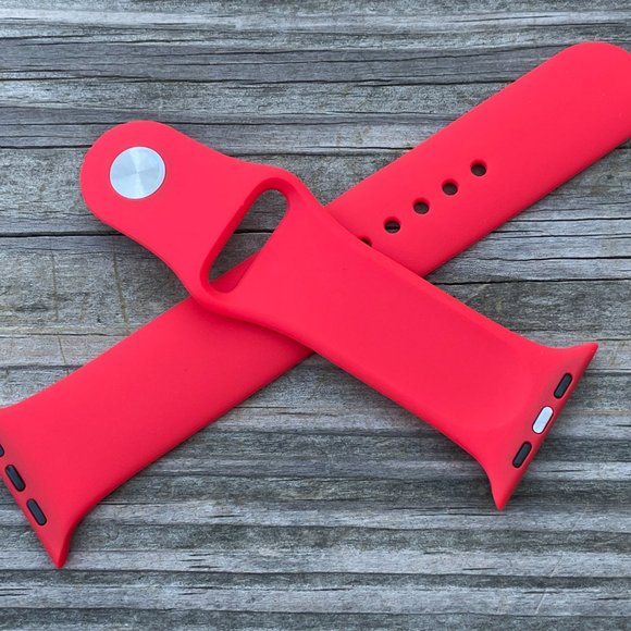 iWatch Replacement Band Red Rubber Sport Strap Size 42/44mm  Unbranded - Picture 1 of 8